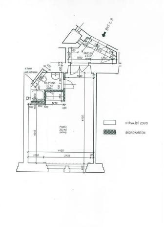Pronájem bytu 1+kk, Praha - Staré Město, Martinská, 32 m2