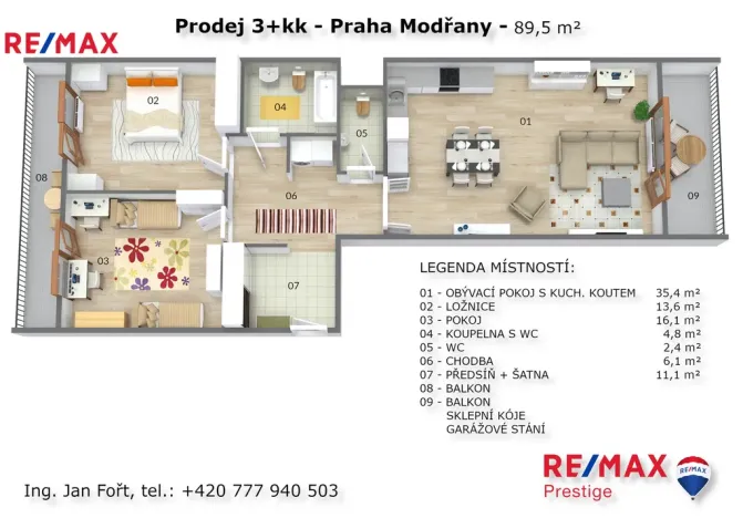 Prodej bytu 3+kk, Praha - Modřany, Zlochova, 89 m2