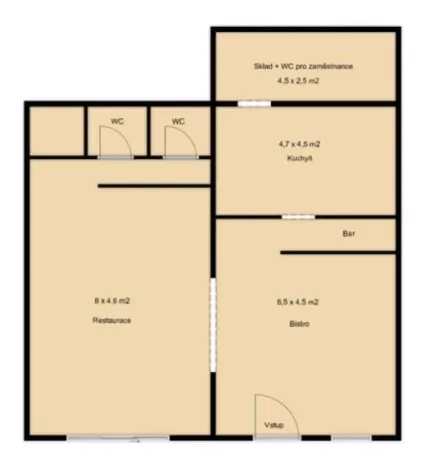 Pronájem restaurace, Dobřany, Náměstí T. G. M., 120 m2