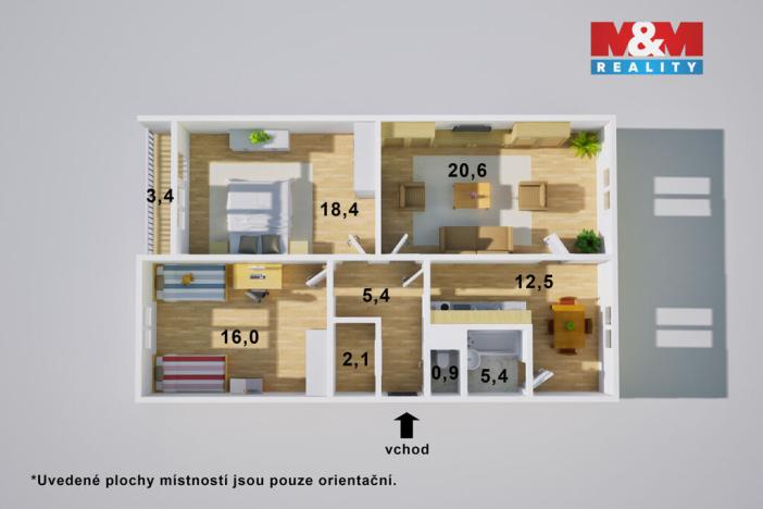 Prodej bytu 3+1, Děčín - Děčín VI-Letná, Krásnostudenecká, 67 m2