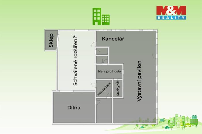 Prodej obchodního prostoru, Šarovy, 400 m2
