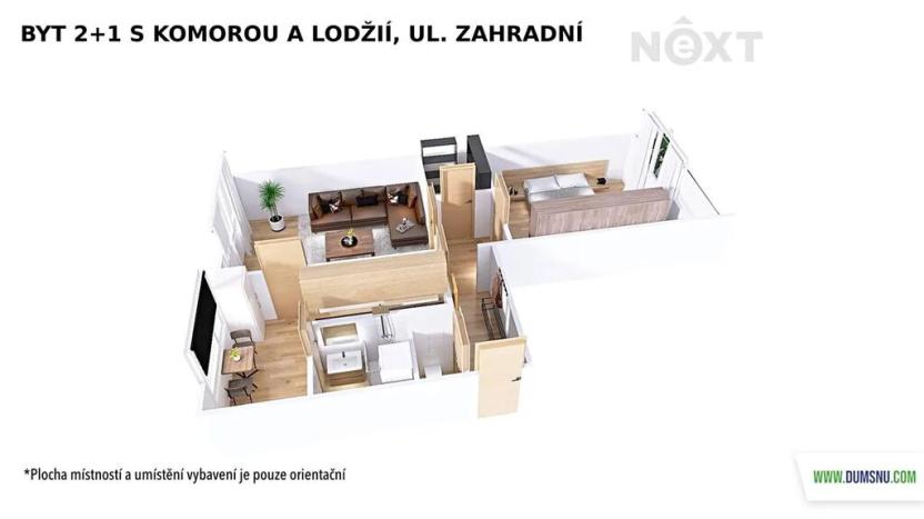 Pronájem bytu 2+1, Šumperk, Zahradní, 51 m2