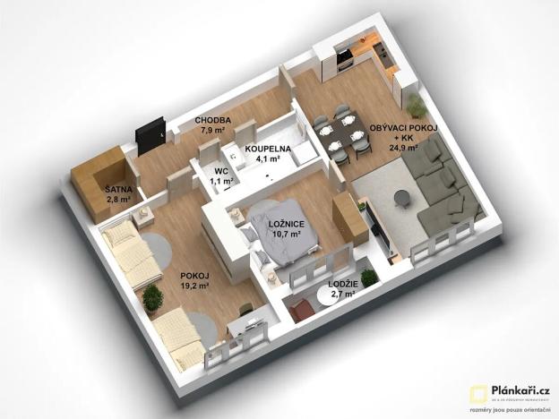 Prodej bytu 3+kk, Brno, Novoměstská, 72 m2