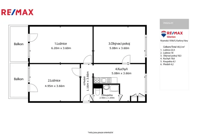 Prodej bytu 3+1, Karlovy Vary - Drahovice, Vítězná, 86 m2