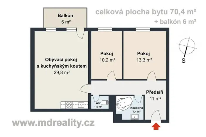 Pronájem bytu 3+kk, Jihlava, Slovenská, 76 m2