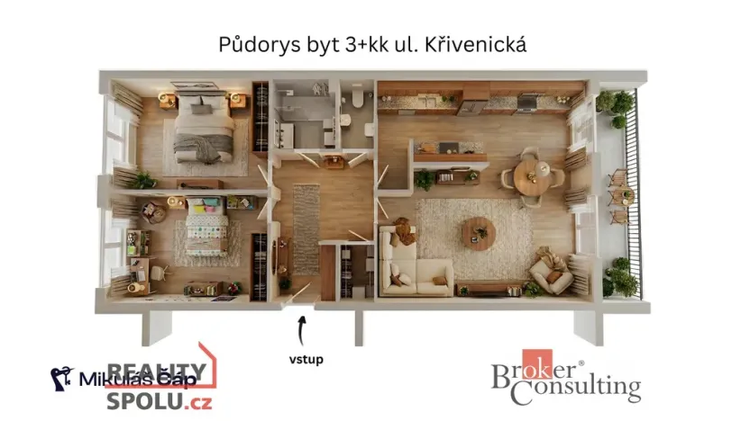 Prodej bytu 3+kk, Praha - Čimice, Křivenická, 75 m2