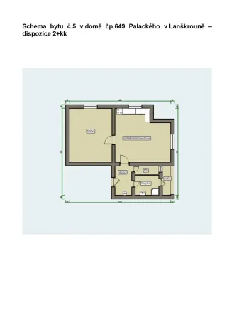 Pronájem bytu 2+kk, Lanškroun, Palackého, 70 m2