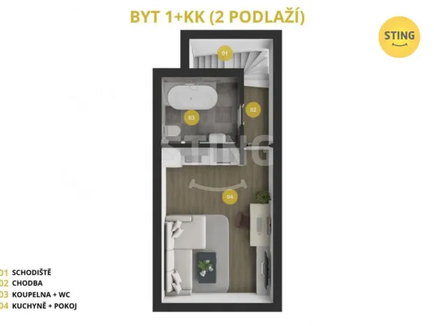 Pronájem bytu 1+kk, Opava, Hviezdoslavova, 47 m2