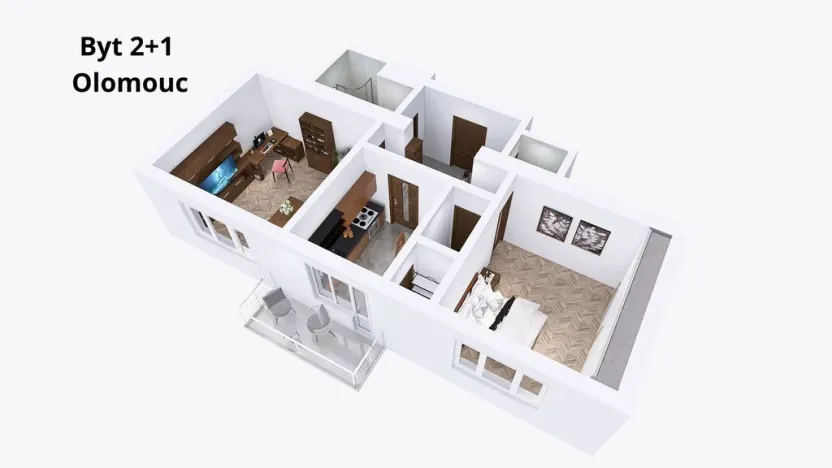 Pronájem bytu 2+1, Olomouc - Hodolany, Masarykova třída, 57 m2