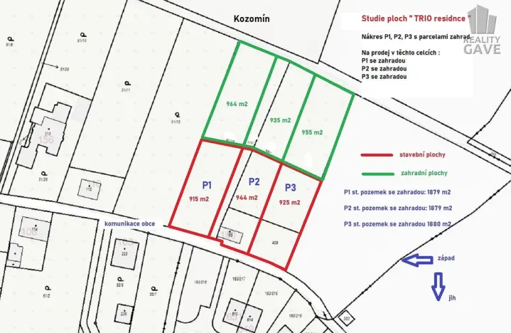 Prodej pozemku, Kozomín, 1879 m2