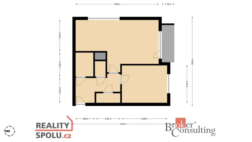 Prodej bytu 2+kk, Praha - Nusle, Kloboučnická, 54 m2