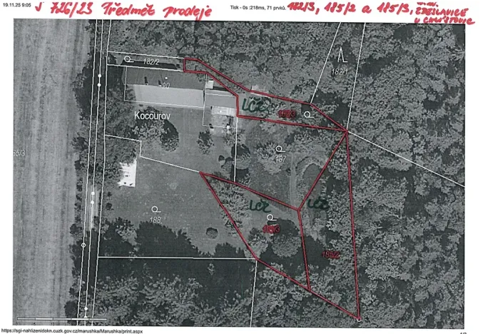 Prodej zahrady, Chlístovice, 1161 m2