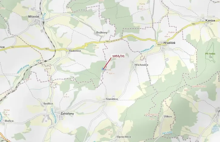 Dražba lesa, Milavče, 9168 m2