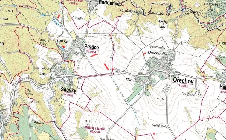 Prodej pole, Prštice, 7073 m2