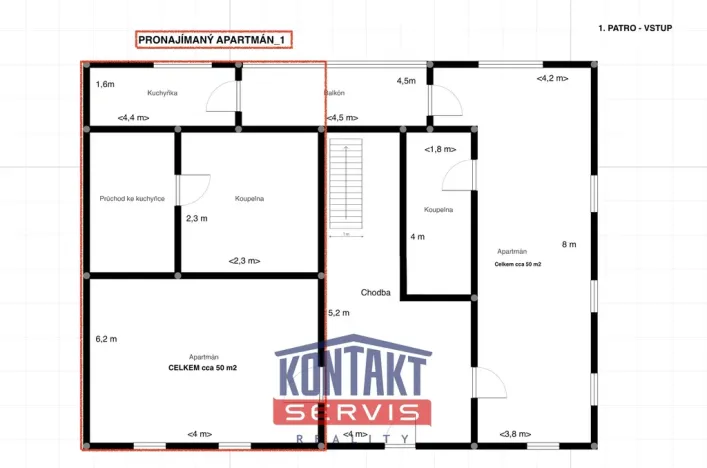 Pronájem bytu 1+kk, Prachatice - Oseky, 50 m2