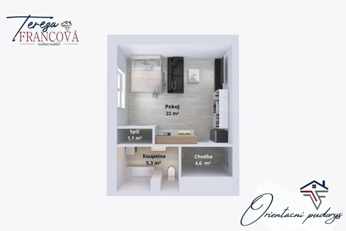 Prodej bytu 1+kk, Prostějov, Krokova, 33 m2