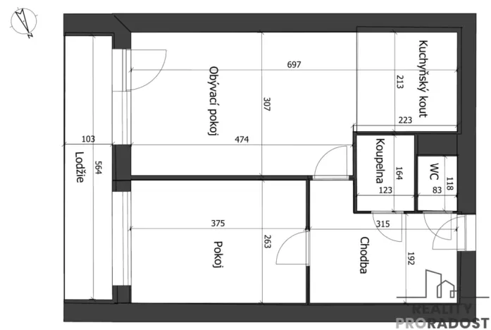 Prodej bytu 2+kk, Kralupy nad Vltavou, J. Holuba, 40 m2