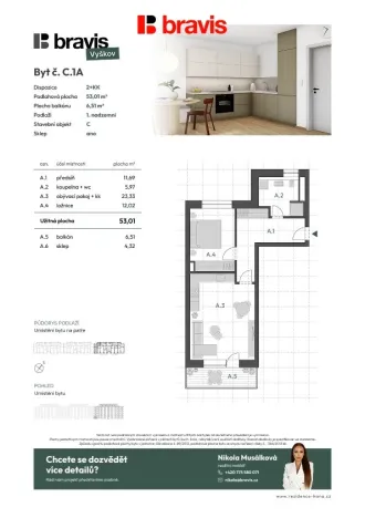 Prodej bytu 2+kk, Vyškov - Vyškov-Předměstí, 53 m2