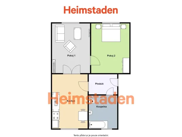 Pronájem bytu 2+1, Ostrava - Moravská Ostrava, Hornických učňů, 47 m2