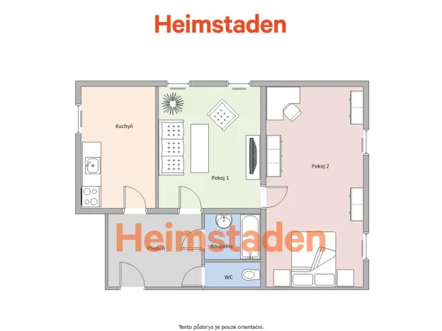 Pronájem bytu 2+1, Ostrava - Poruba, Komenského, 61 m2