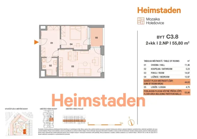 Pronájem bytu 2+kk, Praha - Holešovice, Vrbenského, 56 m2