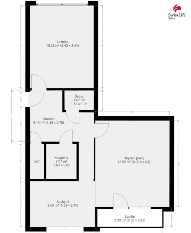 Pronájem bytu 2+1, Česká Třebová, Trávník, 57 m2