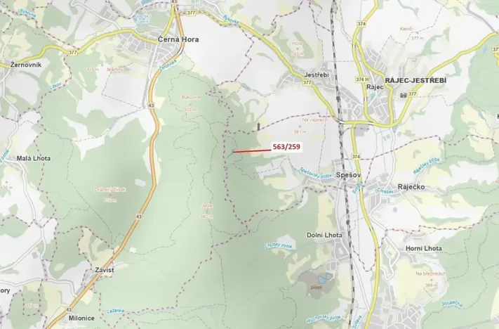 Dražba lesa, Spešov, 2318 m2