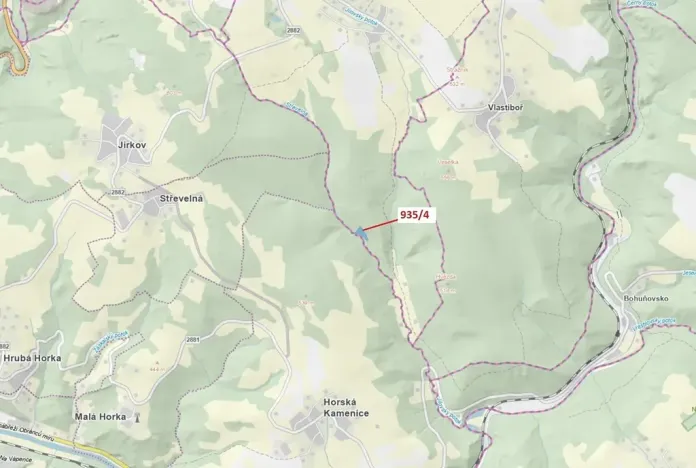 Dražba lesa, Jílové u Držkova, 3532 m2