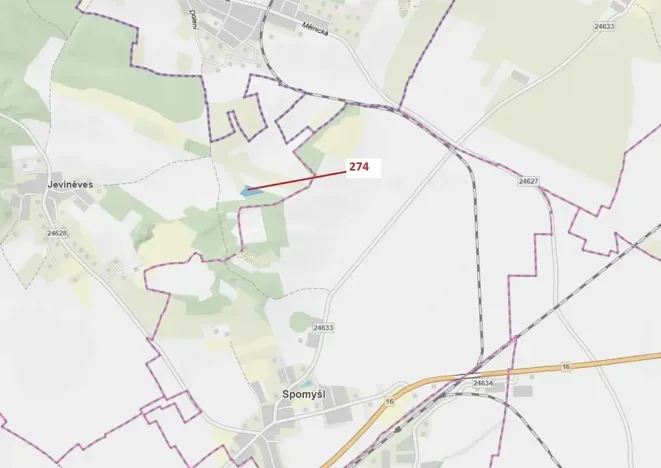 Dražba lesa, Jeviněves, 4557 m2