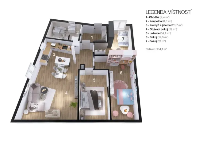 Prodej bytu 4+kk, Přísnotice, Žabčická, 104 m2