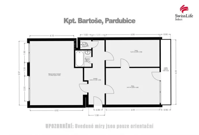 Prodej bytu 3+kk, Pardubice, kpt. Bartoše, 70 m2