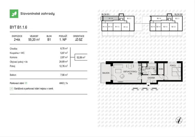 Prodej bytu 2+kk, Olomouc - Povel, Loudova, 53 m2