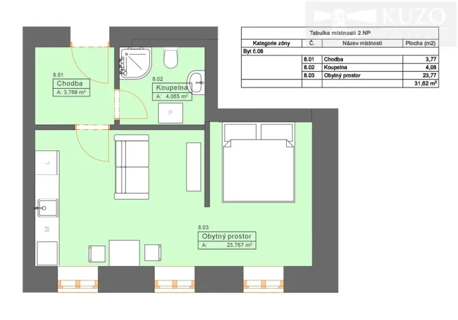Prodej bytu 1+kk, České Budějovice, Rudolfovská tř., 37 m2