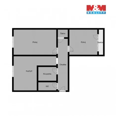 Prodej bytu 2+1, Otrokovice, Lidická, 54 m2