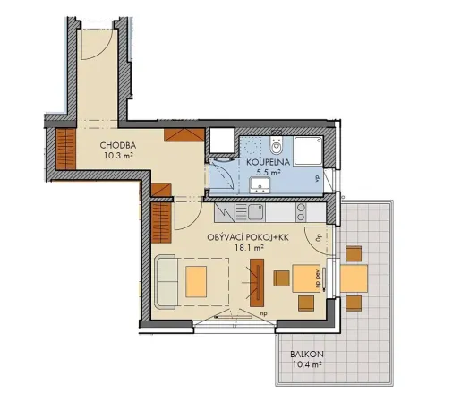 Prodej bytu 1+kk, Praha - Dolní Měcholupy, Honzíkova, 35 m2