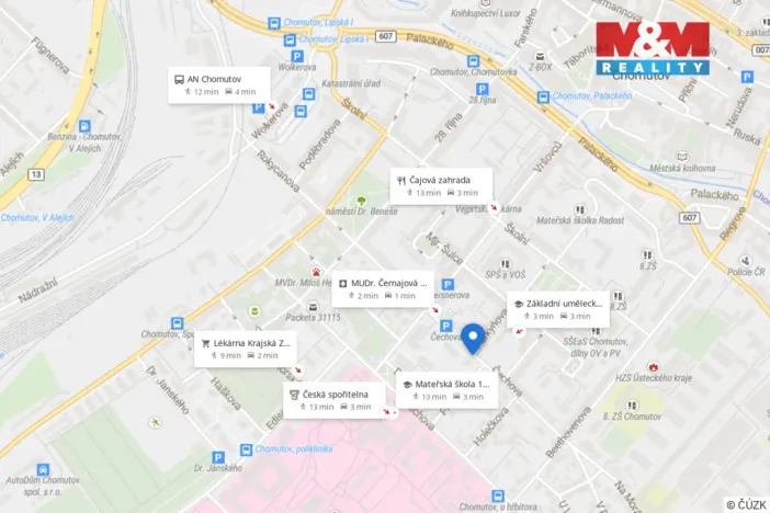 Pronájem bytu 1+1, Chomutov, Čechova, 34 m2