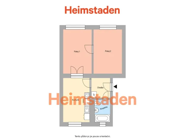 Pronájem bytu 2+1, Ostrava - Moravská Ostrava, Sportovní, 47 m2
