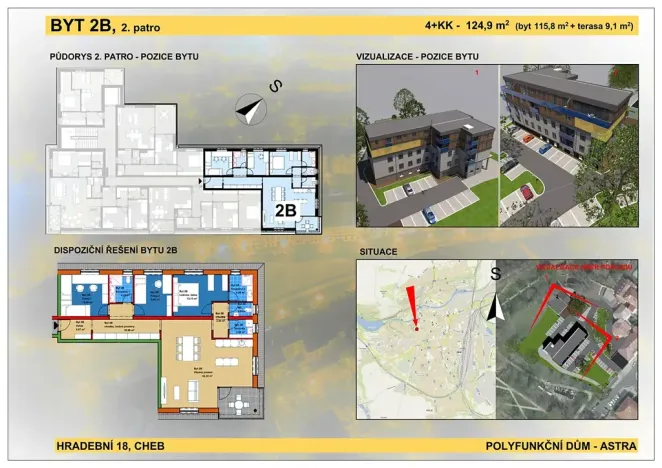 Prodej bytu 4+kk, Cheb, Hradební, 116 m2
