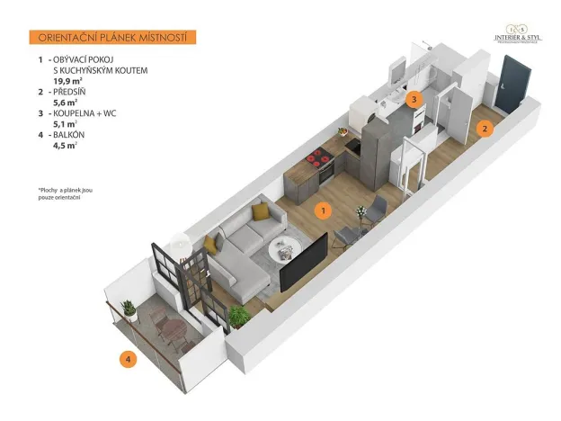 Pronájem bytu 1+kk, Praha, Kolbenova, 33 m2