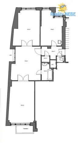 Pronájem bytu 2+1, Praha - Nové Město, Štěpánská, 89 m2