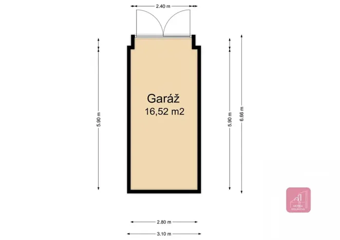 Pronájem garáže, Brno, 16 m2