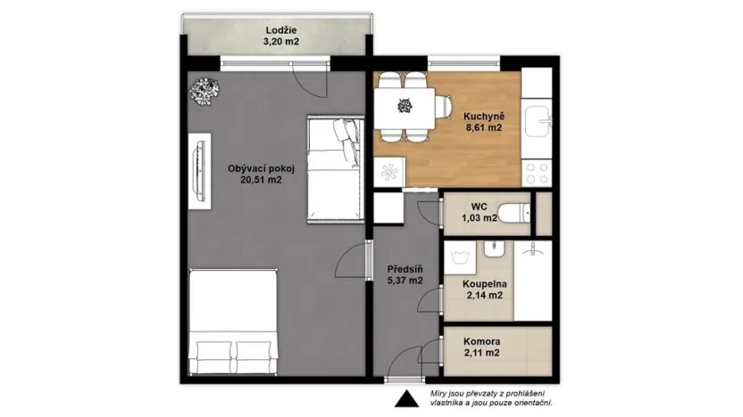 Prodej bytu 1+1, Hradec Králové, Pod Zámečkem, 40 m2