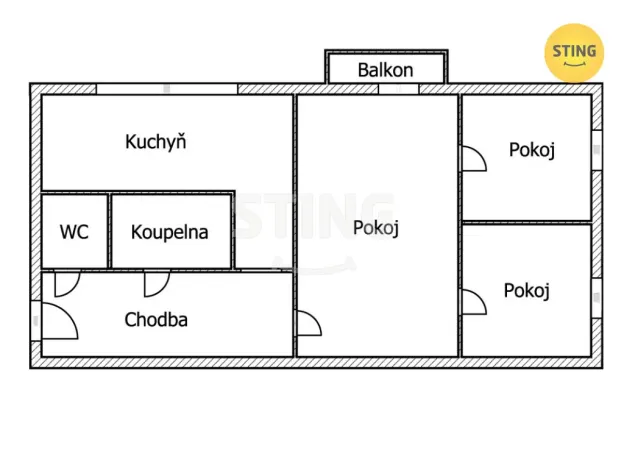Prodej bytu 3+1, Rožnov pod Radhoštěm, 1. máje, 60 m2