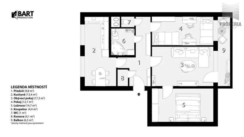 Prodej bytu 3+1, Praha - Libeň, Matějkova, 77 m2