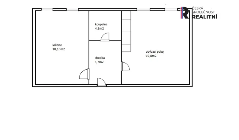 Pronájem bytu 2+kk, Brno - Žebětín, Říčanská, 58 m2