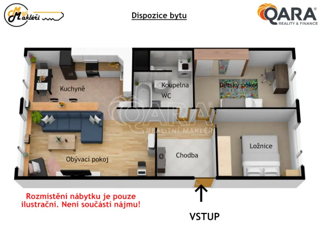 Pronájem bytu 3+1, Kladno - Kročehlavy, Ostravská, 69 m2