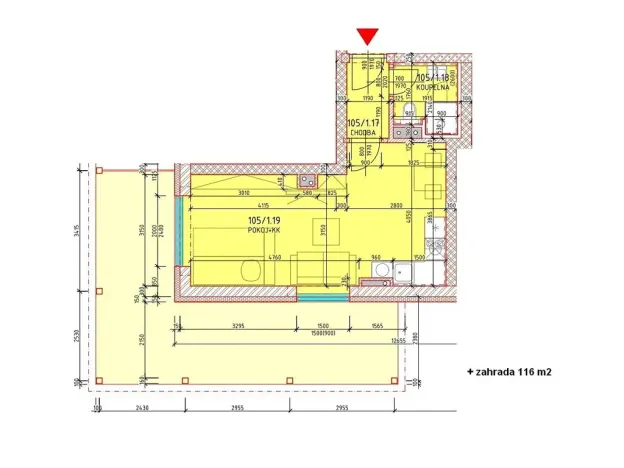 Pronájem bytu 1+kk, Brno, Husovická, 31 m2