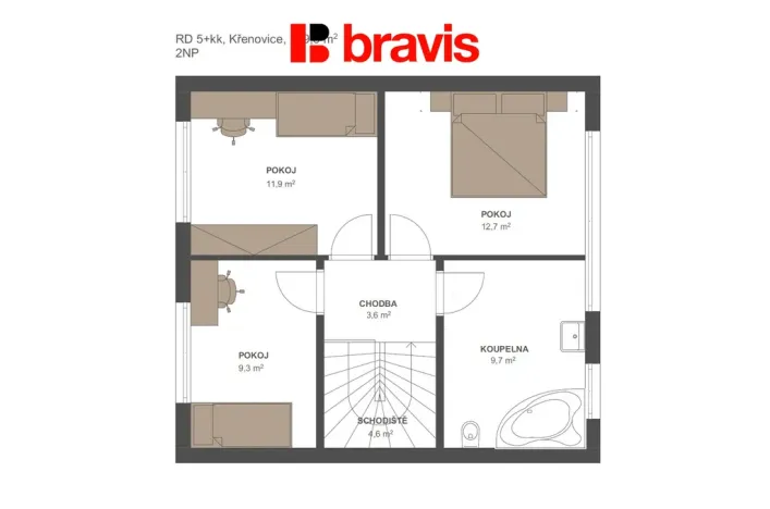 Prodej rodinného domu, Křenovice, Široká, 110 m2