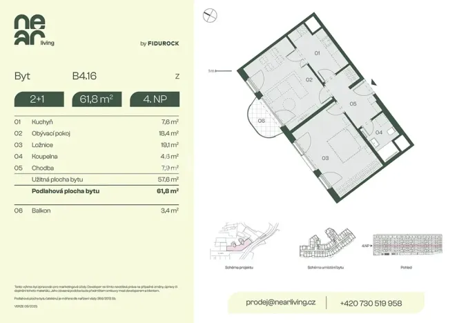 Prodej bytu 2+1, Praha - Libeň, Na kopečku, 58 m2