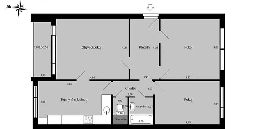 Pronájem bytu 3+1, Ústí nad Labem, Ježkova, 84 m2